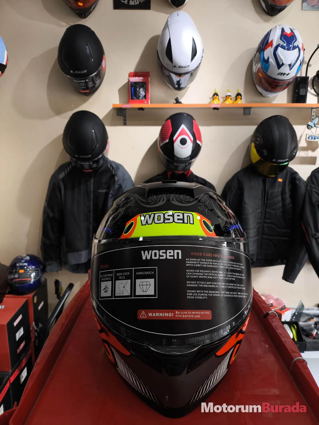 Wosen çene açılır güneş vizörlü kask
