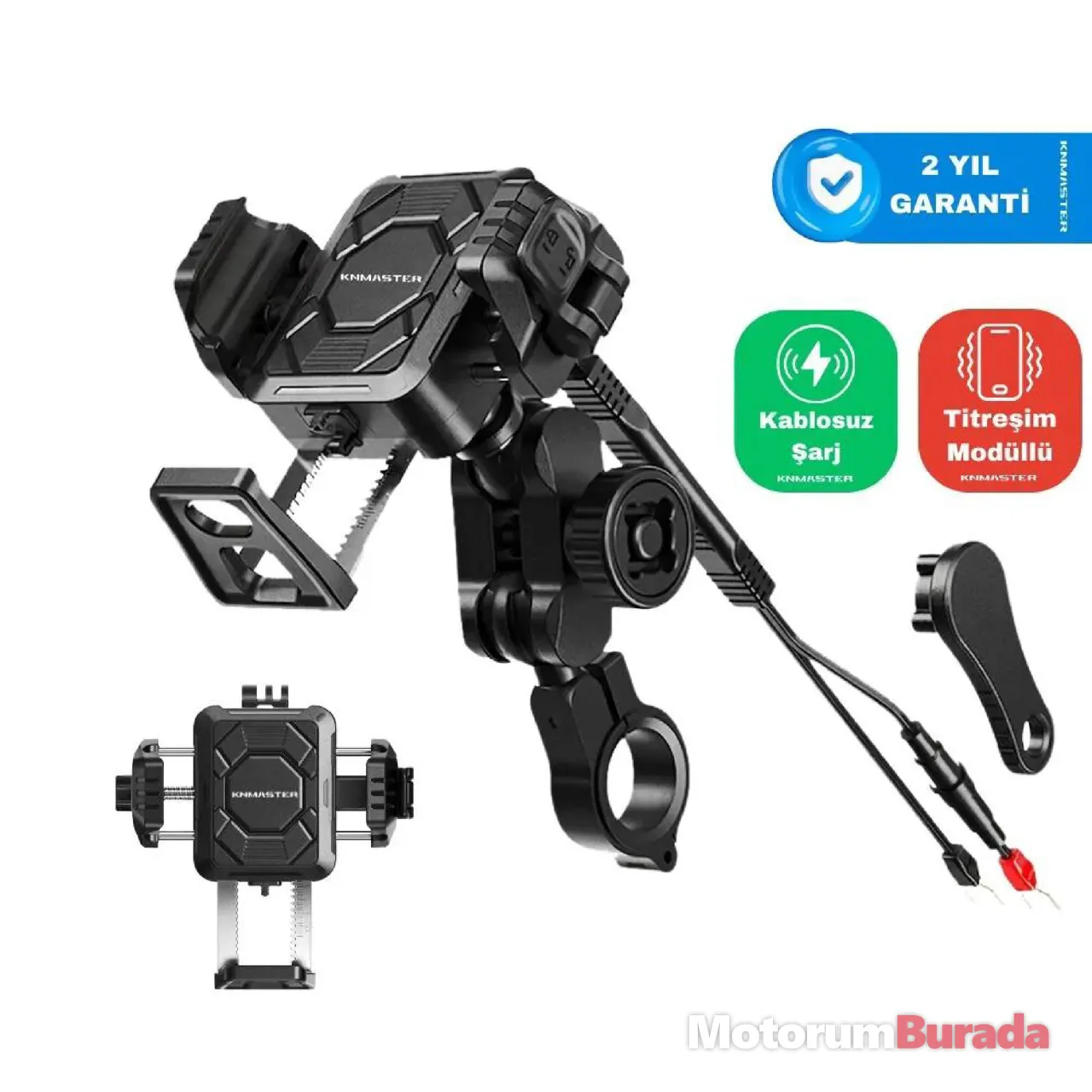 KNMASTER TT890WC TİTREŞİM ÖNLEYİCİLİ TEMASSIZ ŞARJLI TELEFON TUTUCU